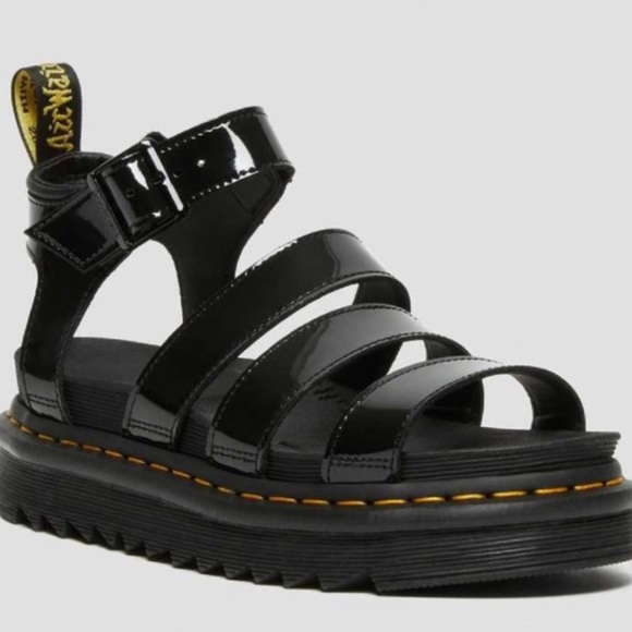 DR MARTENS AIR WAIR BLAIRE PATENT LEATHER STRAP SANDALS Size 9 NWT - Picture 8 of 16